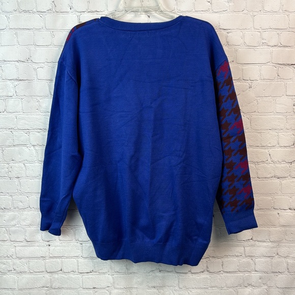 BloomChic Blue Houndstooth Wrap Knit Sweater Plus Size 1X - Picture 5 of 5